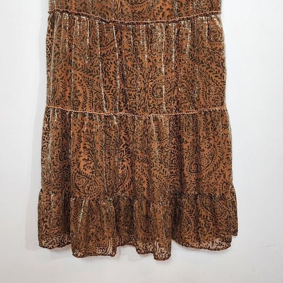 NWT BB Dakota  Telepatia Maxi Boho Bohemian Velvet Paisley Fall Dress Size Small - Picture 7 of 13